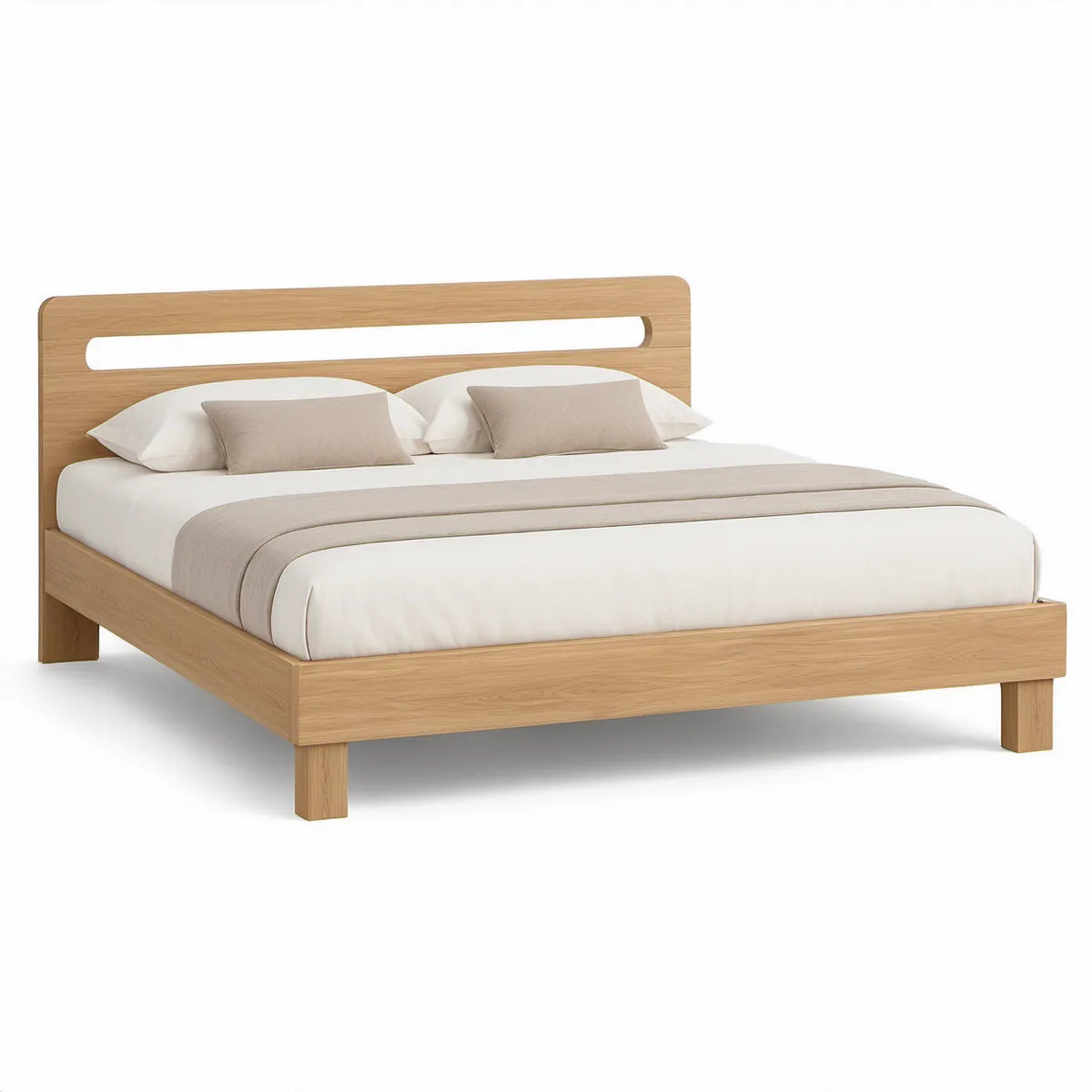 Postelový rám pro matraci 160 × 200 cm v dekoru přírodního dubu